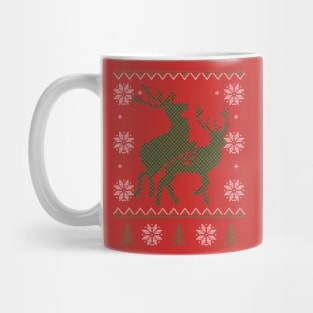 Reindeer Humping - Ugly Christmas Sweater Style Mug